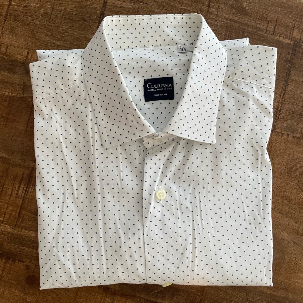 White Polka Dot Men's Shirt